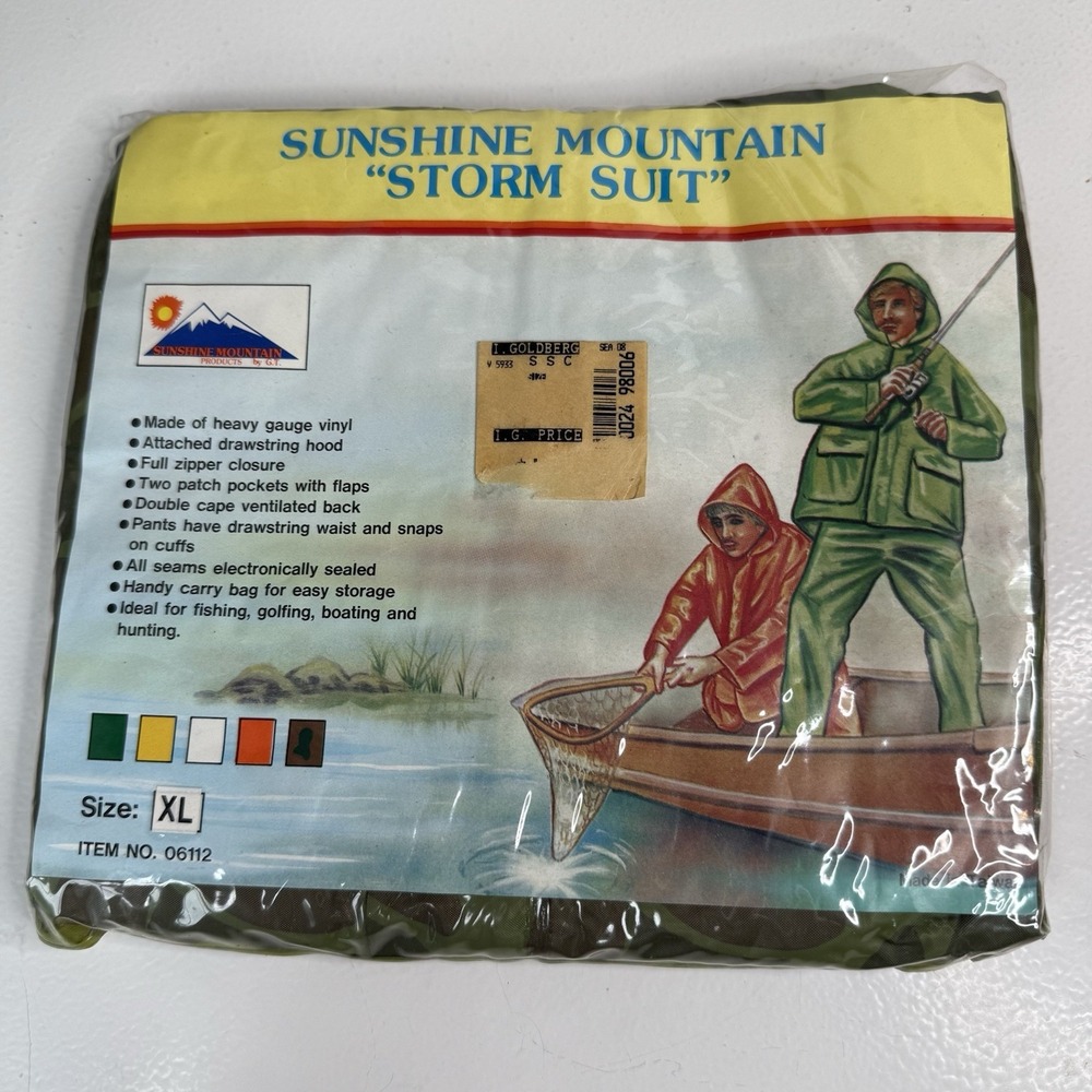 VTG Sunshine Mountain Size XL Vinyl Camouflage Storm Suit HEAVY GAUGE Coat Pants